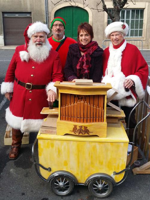 avec le Père Noël, sur le marché de Noël de Masseube